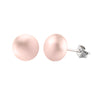 10 mm Aretes Perlas Cultivadas Rosa con Poste Plata. 925